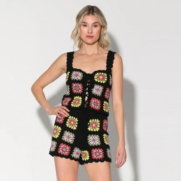 NWT - Walter Baker - Tamara Top - Patchwork Crochet - Picture 1 of 12